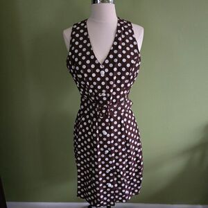 California Cover Browen Polka Dot Dress with Belt Size 9